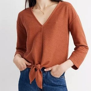 🍁Madewell Texture & Thread Rust Knot Front Tee